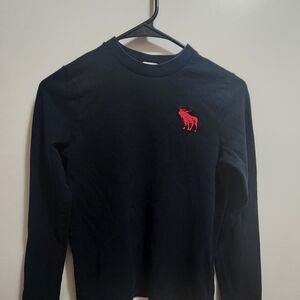 Abercrombie Kids Black Long Sleeve Moose Logo Shirt M